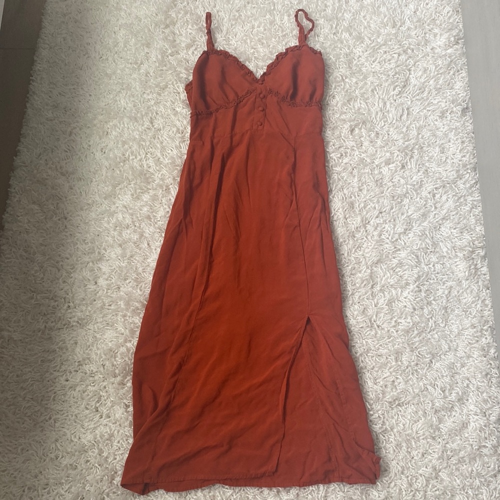 NWOT Forever 21 Rustic Orange Midi Strap Dress Size Medium